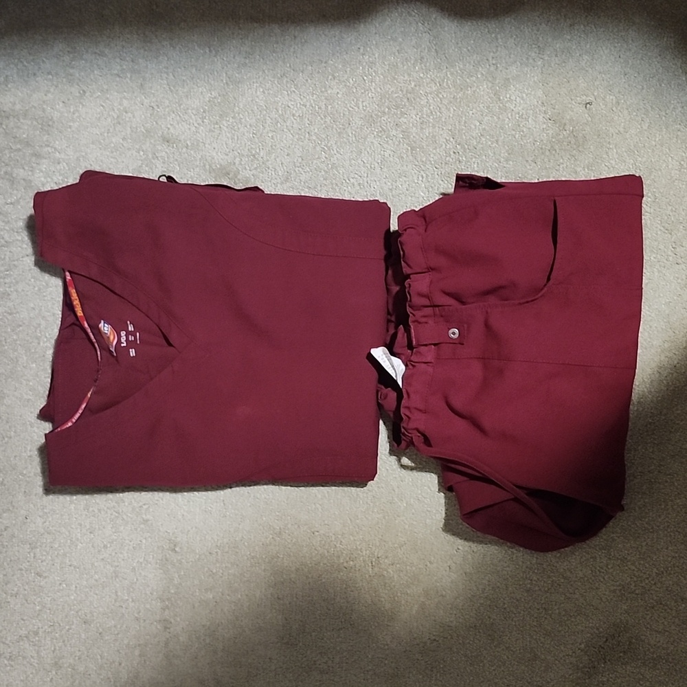 Maroon scrubs